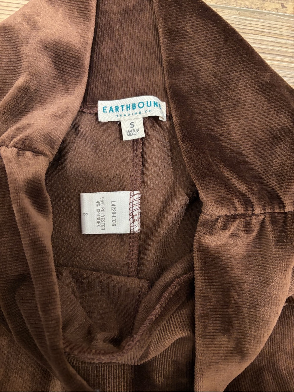EARTHBOUND trading Co. Brown Velvet corduroy Flare stretch Pants - Picture 6 of 12